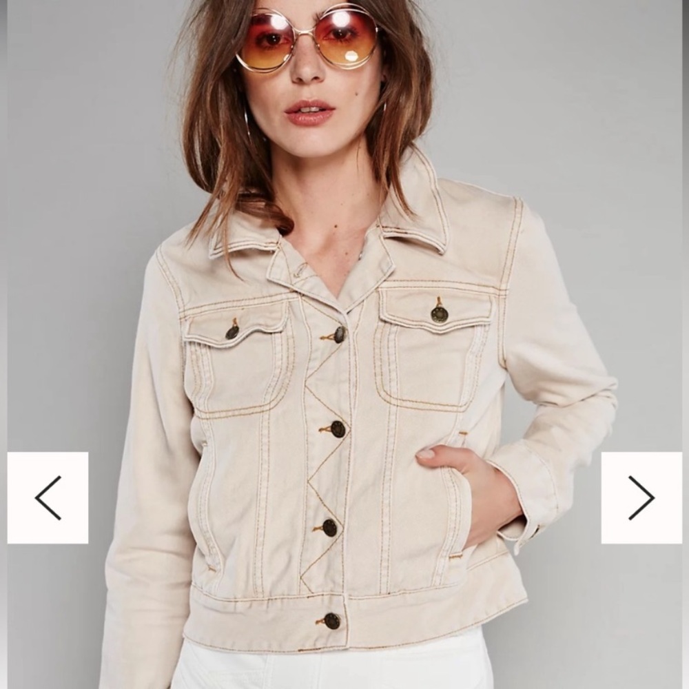 Free People Light Tan Jean Jacket